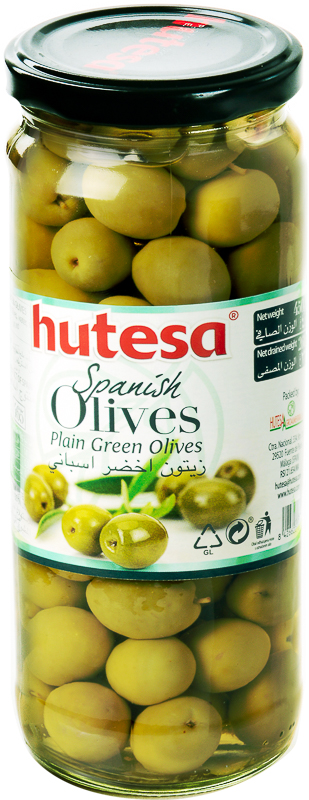 Hutesa  Green Whole Olives  450Gm(Dw:260G)