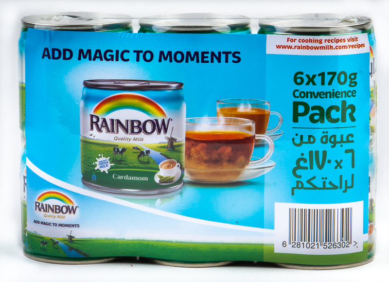 Rainbow Evrporated Milk Cardamom6X170Grm
