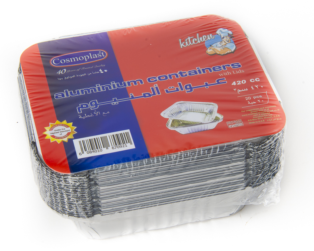 Cosmoplast Alu Cont 8342 (420Cc) W/Lid