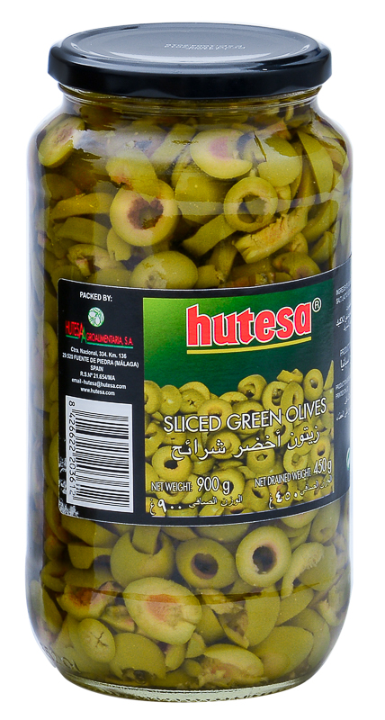 Hutesa Green  Sliced  Olive 900 Grm(Nw:450Gm)